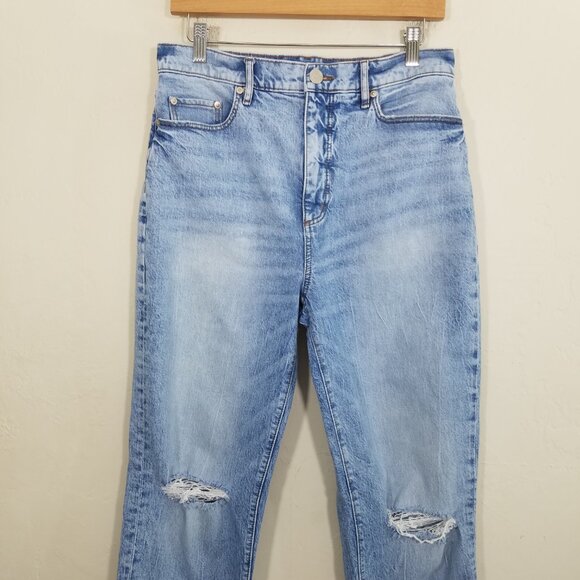 LOFT Boyfriend High Waist Distressed Jeans Blue Size 28/6 - Picture 2 of 8